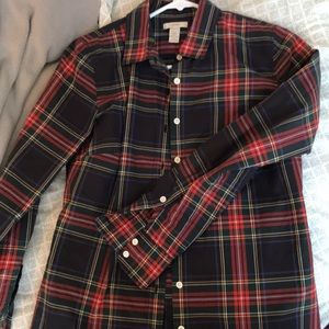 J crew plaid blouse